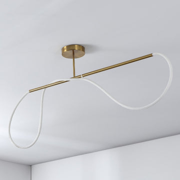 Alessio Contemporary Minimalist 360 Adjustable Silicone Neon Rope Dimmable Linear Integrated LED Flush Mount